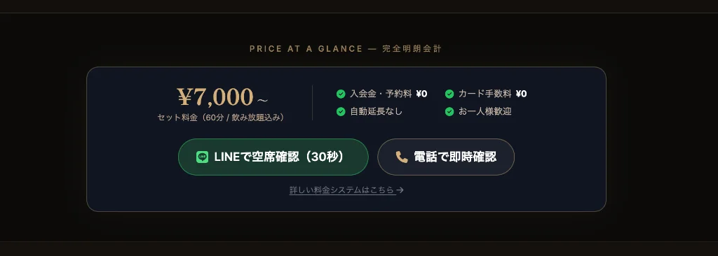 広島流川ラウンジ グランクリュの料金システムとLINE・電話での空席確認システム